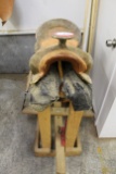 Saddle Work Bench & Saddle-Needs Leather Repair