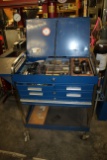 Tool Cart & Contents- Various Mill Cutters, Tool Holders, Knurling Tools