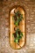 Stained glass panel race track oval w/grapes, Approx. 47