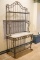 Iron Baker Rack with pen shell top and glass shelves,  Approx. 80