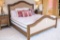 Schadig Homes, King bed headboard & footboard in fumed oak, - with pillows