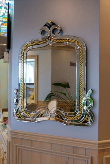 Venetian Mirror with a nautical theme, Approx. 45"H x 37"W