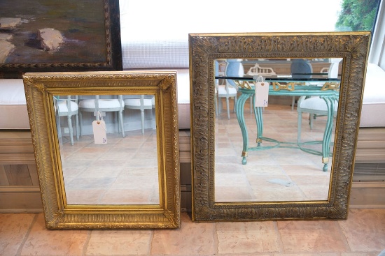 Qty.(2) Beveled mirrors  (1) is Approx. 40"H x 32"W, (1) is Approx. 33"H x