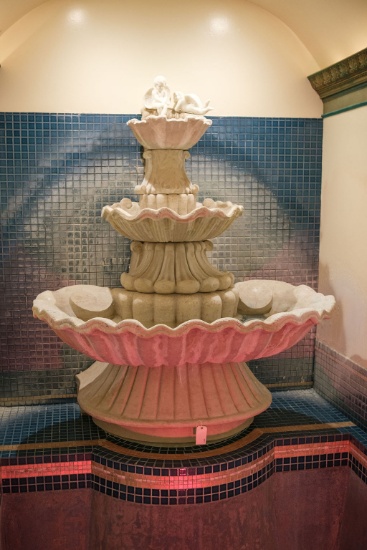 3 Tier concrete Fountain w/scalloped shell motif,  Approx. 72"W x 86"H