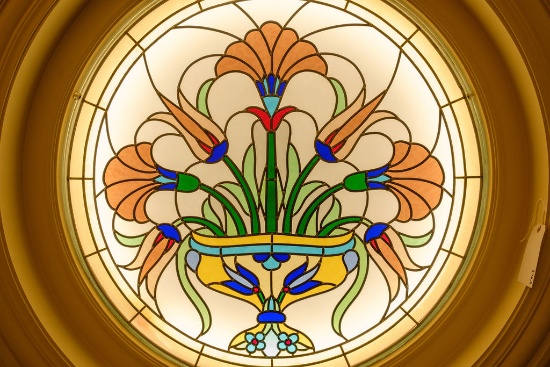 Round Stained Glass Panel,  Approx. 36"Dia.