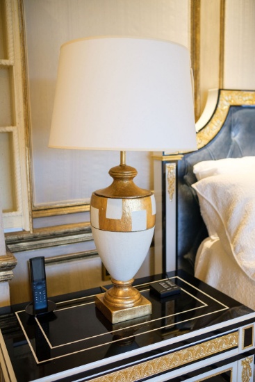 Pair (2) of Lamps Urn shape lamps w/gold leaf, Approx.   33"H