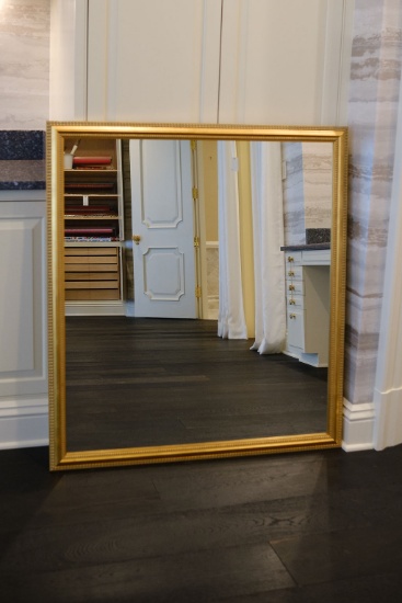 Mirror gold frame, Approx.   43" x 38-1/2, and a Modern floral abstract 39-