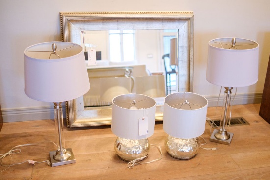 Assorted Lot to Include:  Qty. (1) Beveled Glass mirror in silver frame, Ap