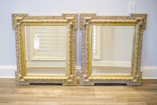 Qty. (2) Mirrors  beveled glass, gilted frame, Approx.   36"H x 31"W