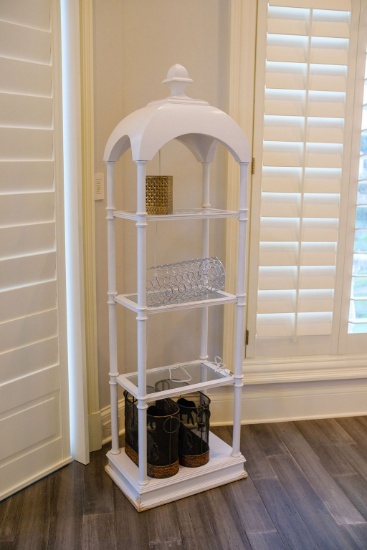 Assorted Lot to Include - Qty. (1) 4- shelve wooden etagere with 3 glass sh