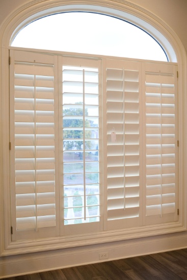 Plantation Shutters (2) Sets , Approx.  79"H x 82"W and draperies, Approx.