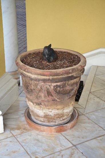 Assorted Lot to include - Qty. (3) terra cotta planters, Approx.   26"H x 2