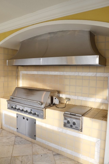 DCS gas grill and smoker w/rotisserie, Approx.   48"W, x 28"D, DCS 2 burner