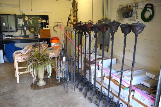 Assorted Lot to Include - Qty. (1) Copper garden torches w/ iron bases, App