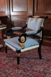 Wellington, Arm Chair, w/black & white lacquer, w/gilting and bronze, Appro