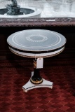 Wellington Side Table, Black & White Lacquer with Gilting and bronze accent