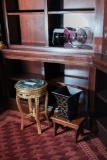 Assorted lot to include Qty. (1) Plant Stand, Short carved gilted, w/green