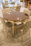 Interlude Home - Round Brass Table w/Black Lacquered Tops, Approx. 30