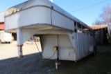 1991 Circle W Gooseneck Livestock Trailer, 20 ft., VIN#1C9G32021M1298684 -