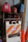 Large Assortment of Fuel Cans and Safety Items, Under the Orange Ribbon
