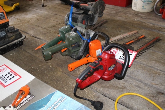 Qty. (4) Hedge Trimmers, and Black & Decker edger, all Electric