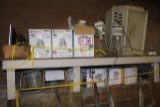 Large Assortment of lighting, metal shelving, filling cabinets, everything