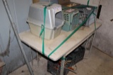 Assorted items to include, Qty. (2) Pet Porters, Table, under the green Rib