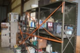 Qty. (4) Metal Shelving and contents, Under the Orange Ribbon