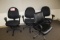 Set of 3 Chromcraft Adjustable Office Chairs & 1 Adjustable Leatherette Offi