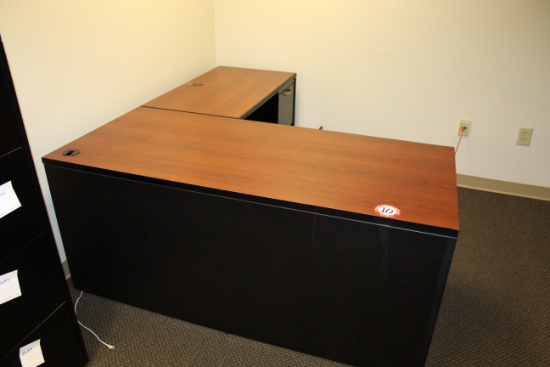 AIS Laminate Desk with Right Hand Return, 4 Drawer Lateral Filing Cabinet,