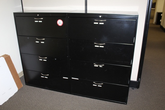 Five 4 Drawer Lateral Filing Cabinets