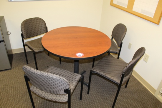 Round Office Table (36" w) with 4 Chairs