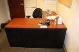 Contents of Office - Desk, Desk Chair, Metal Book Shelf, Metal Frame Chair,