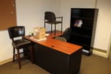 Contents of Office - Desk, Metal Filing Cabinet, Desk Chair, Metal Frame Ch