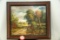 Framed Original Painting By M Poole, Landscape Scene, 29.5