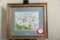 Framed Under Glass Original Painting, Edna Sterling, Daisy Scene, 22.25