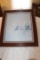 Framed Original James Julie Original Painting, Three Blue Birds On A Branch