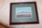 Framed Under Glass Hand Painted Gobi Desert Mongolia, Unknown Artist, 10.5