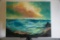 Unframed Stretched Canvas Original Painting By Richard Green, Ocean Scene,