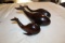 Collection Of 3 Carved Wooden Whales From Acapulco, One 11.25