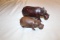 Pair Of Carved Wooden Hippos, One 9