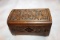 Decorative Ornate Wooden Box, Carved Hinged Top, 5
