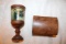 Small Wooden Box With Rounded Hinged Top From Kyrgyzstan & Hand Painted Woo
