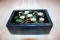 Culture Marber Box With Ornate Floral Inlay On Hinged Lid, 6.5
