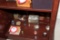 Contents Of Shelf, Assorted Decorative Wooden Boxes & Figurines
