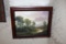 Framed Original Painting By Ron Williams On Canvas, Coastal Scene, 13