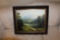 Framed Ron Williams Original Painting On Canvas, Pastoral Scene With Creek