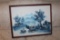 Framed Hand Painted On Board, Asian Village On Water, Artist M. Klom, 26