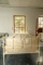 Jenny Lind Style White Metal & Brass Twin Bed W Sheets, Pillows, Mattress,