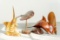 4 Wooden Marine Life Figurines (sting Ray, Marlin, Porpoise)